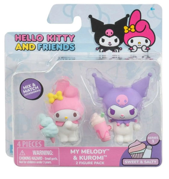 Hello Kitty® und Friends 5,1 cm Figure Süß & Salzig 2 Figuren Packung, My Melody & Kuromi