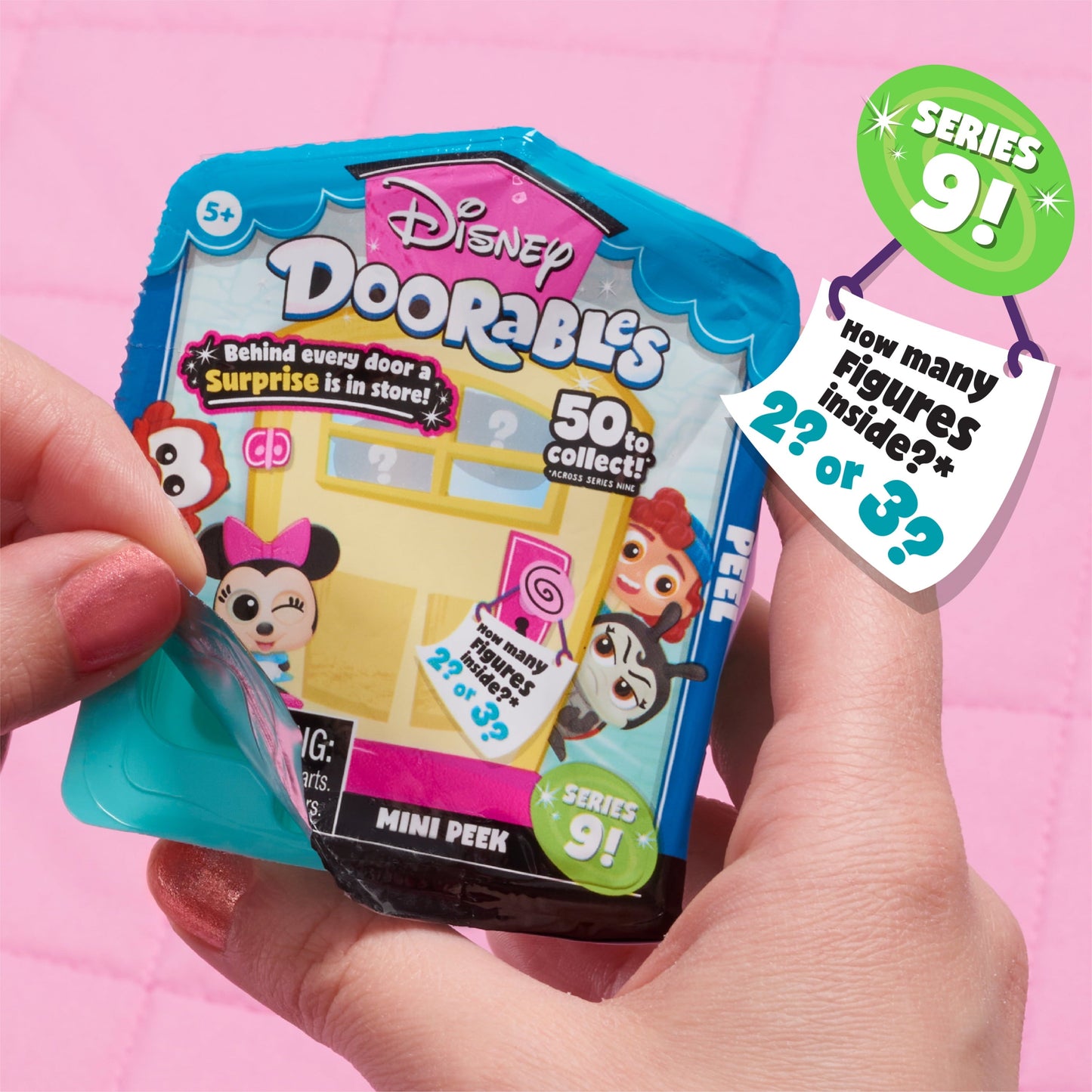 Disney Doorables Mini Peek Series 9, Sammelblindbeutelfiguren, offiziell lizenziertes Kinderspielzeug für Alter 5 bis, Geschenke und Geschenke