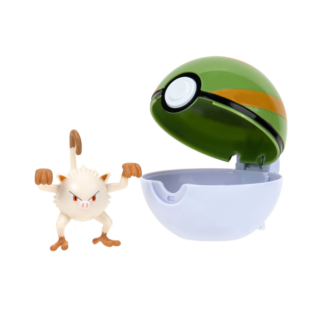 Clip 'n'Go Poké Balls - Menki & Nest Ball, Offizieller Pokéball mit 5 cm Figur
