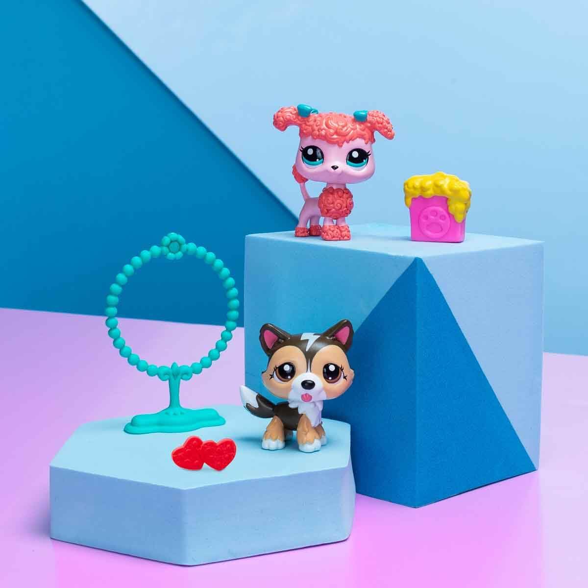 Kleinste Pet Shop Mins Figuren 2er-Set Shetland Shepherd mit Pudelhund