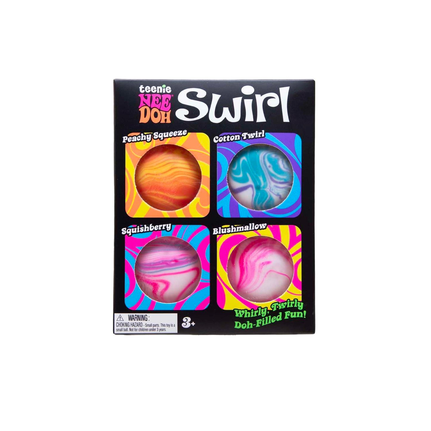 Schylling NeeDoh Teenie Swirl 4 Packung - Sensory Squeeze Toy - 1,5' im Durchmesser - Farben können variieren