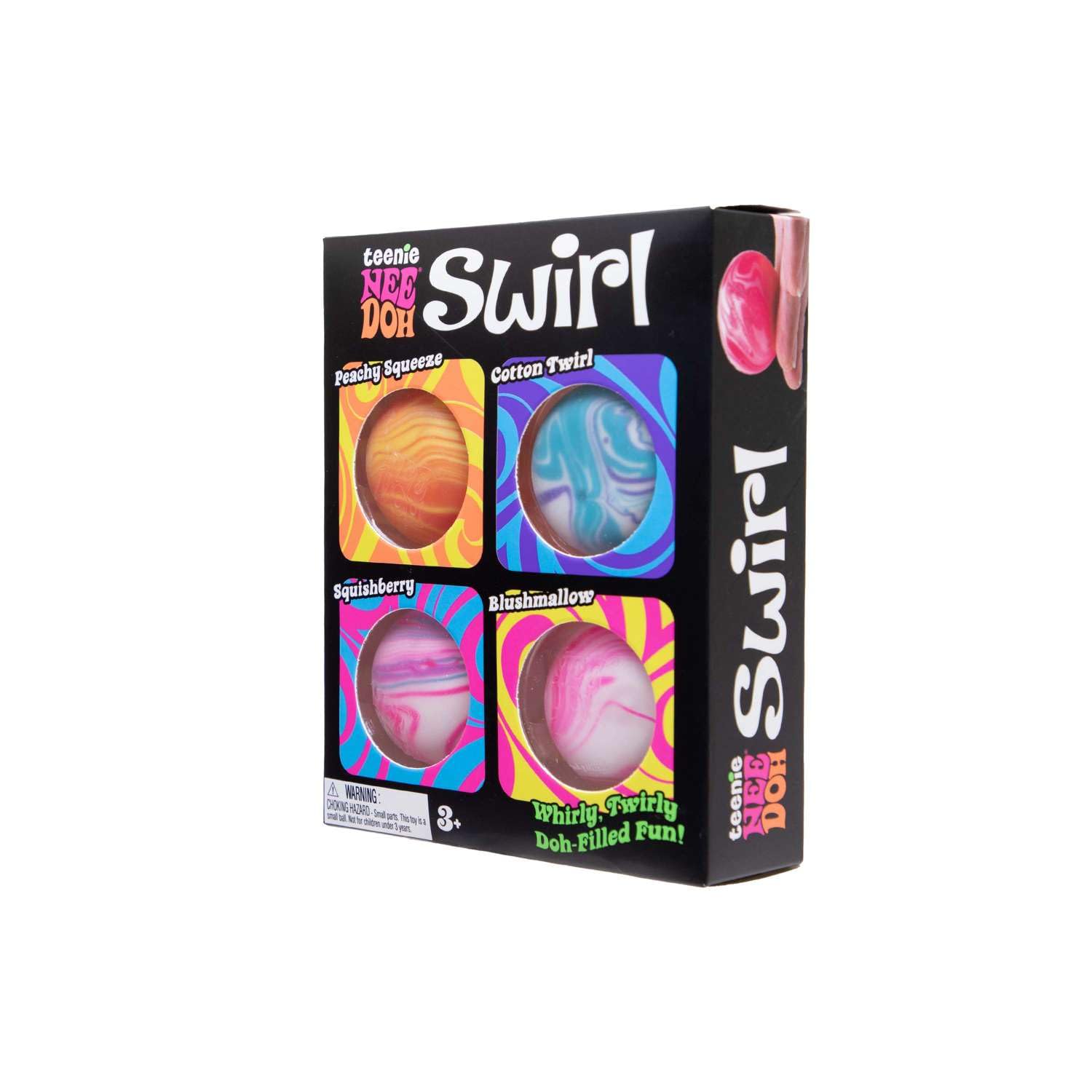 Schylling NeeDoh Teenie Swirl 4 Packung - Sensory Squeeze Toy - 1,5' im Durchmesser - Farben können variieren