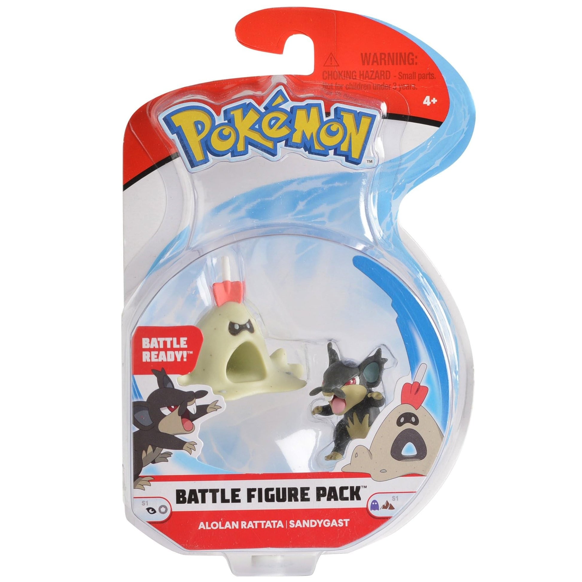 Pokémon Battle Action Figure 2' Alolan Rattata und Sandygast (Packung of 2)
