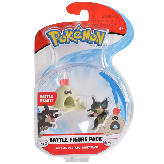 Pokémon Battle Action Figure 2' Alolan Rattata und Sandygast (Packung of 2)