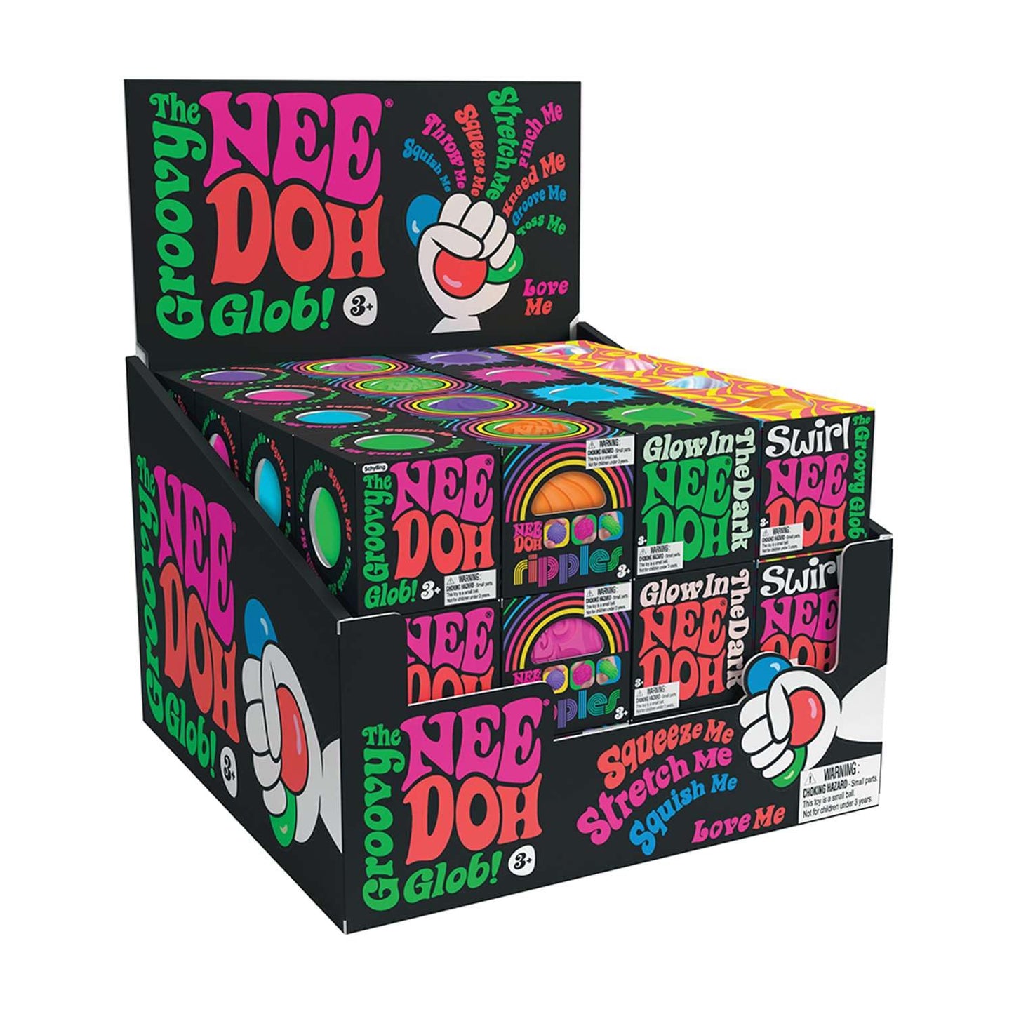 Schylling NeeDoh Teenie Single - Sensory Squeeze Toy - Mini Groovy Glob - 1,25' Wide - Farbe kann variieren (Paket von 1)
