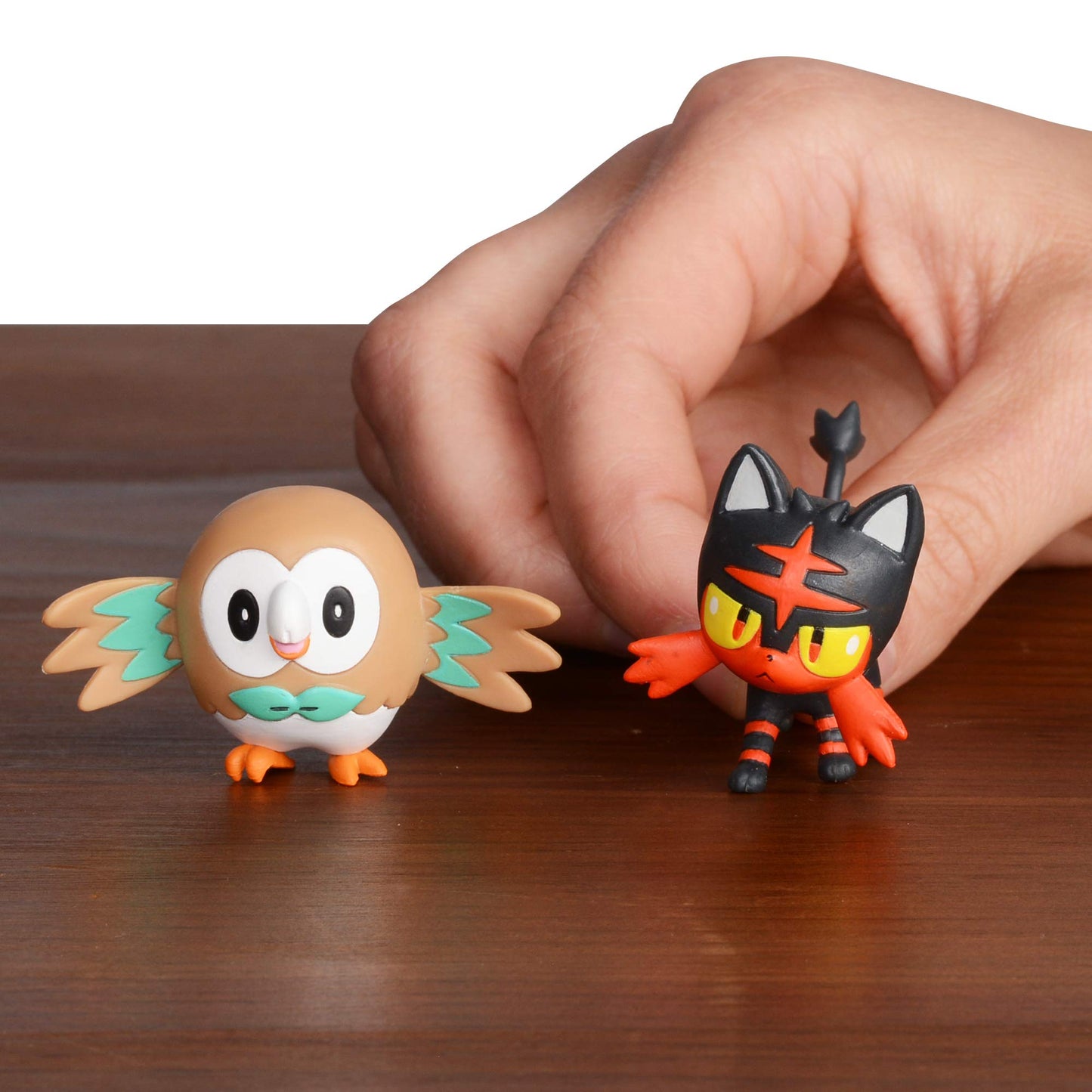Pokémon 95002 2' Battle Action Figure enthält 2' Rowlet und 2' Litten (Paket von 2)