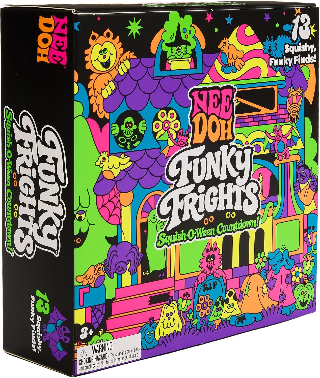 Schylling NeeDoh Funky Frights Squish-O-Ween Countdown (Paket von 1) | Halloween Advent mit 13 Mini Squeeze Toys