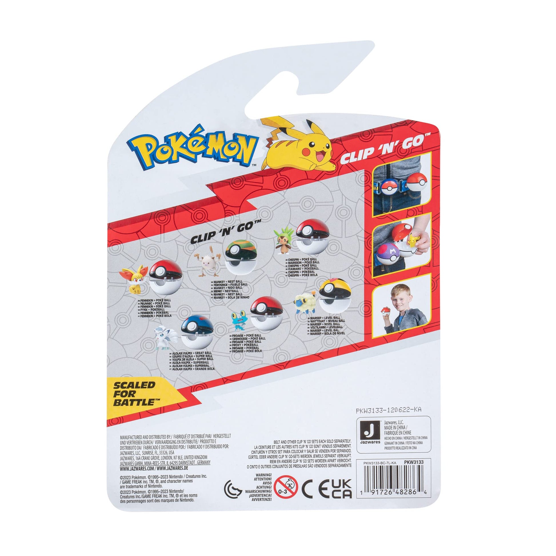 Pokémon Clip'n'Go Poké Balls - Froxy & Pokéball, Offizieller Pokéball mit 5 cm Figur