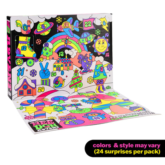 Schylling NeeDoh Squishmas Adventskalender - 24 Mini Squeeze Toys - Weihnachts Countdown - Alter 3+ (Paket von 1)