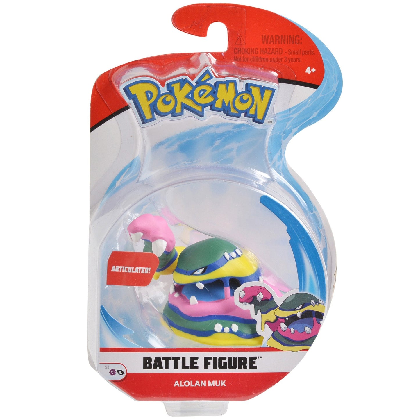 Pokemon 3' Alolan Muk Articulated Battle Action Figure (Deutsche Ausgabe)