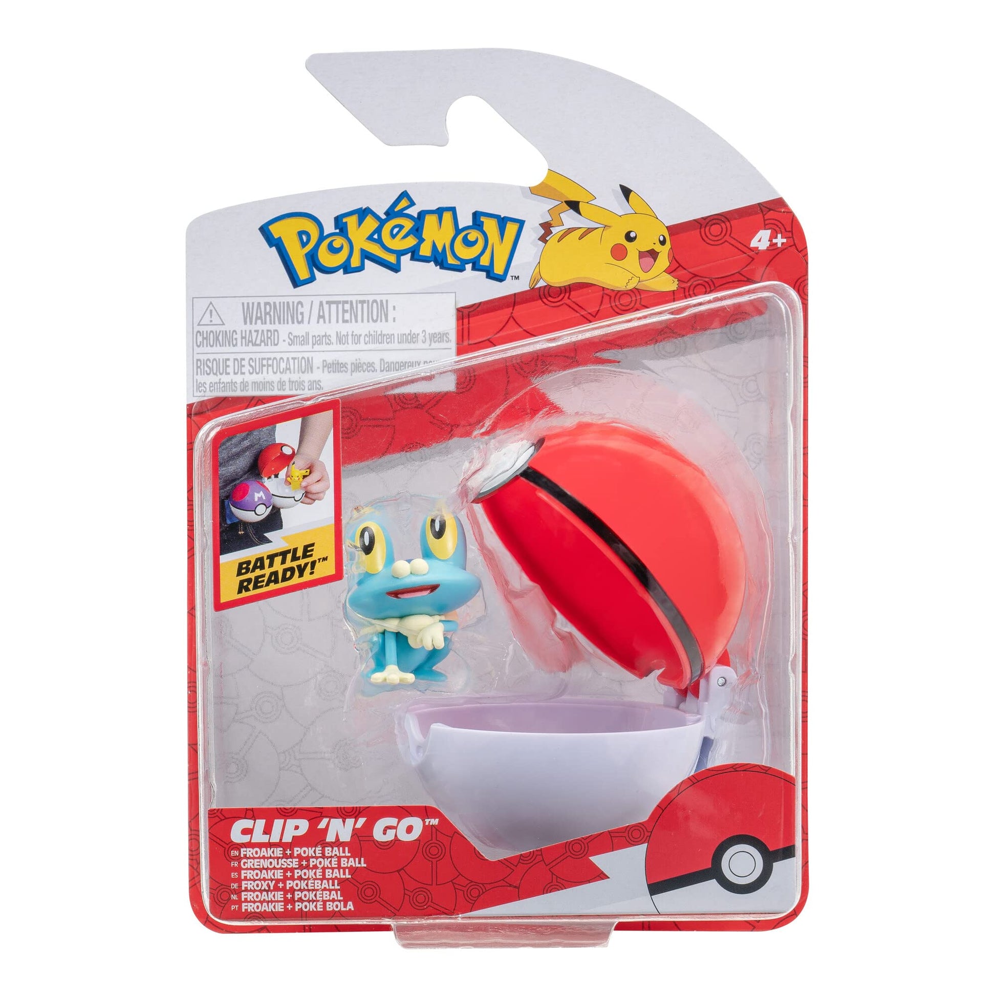 Pokémon Clip'n'Go Poké Balls - Froxy & Pokéball, Offizieller Pokéball mit 5 cm Figur