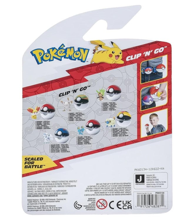 Clip 'n'Go Poké Balls - Fynx & Pokéball, Offizieller Pokéball mit 5 cm Figur