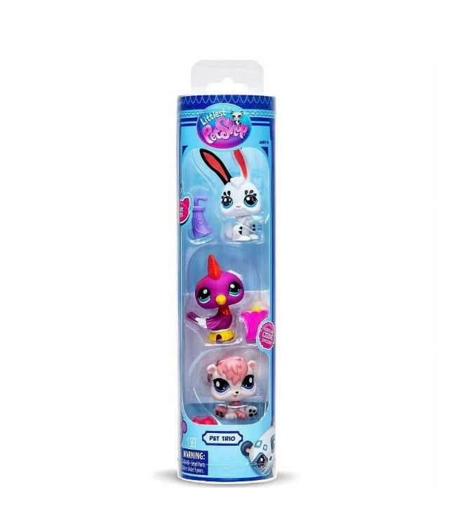 Littlest Pet Shop Pet Trio Park Pets Mini Figure 3er-Packung (Woodpecker, Bunny & Eichhörnchen)