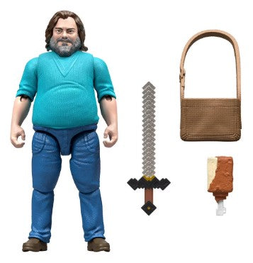 Minecraft Steve Action Figure & Zubehör, 4-Zoll-Spielzeug-Set inspiriert von einem Minecraft-Film