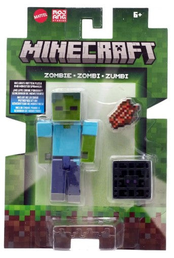 Minecraft Action Figuren & Zubehör Sammlung, 3,25 Zoll Maßstab & Pixelated Design Zombie