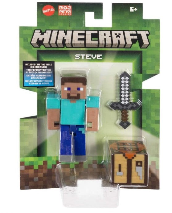 Minecraft Action Figuren & Zubehör Sammlung, 3,25 Zoll Maßstab Steve