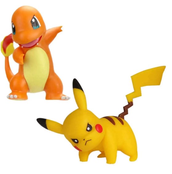 Pokemon Series 3 Schlachtfigur Pikachu & Charmander 2-Zoll Minifigur 2er-Packung