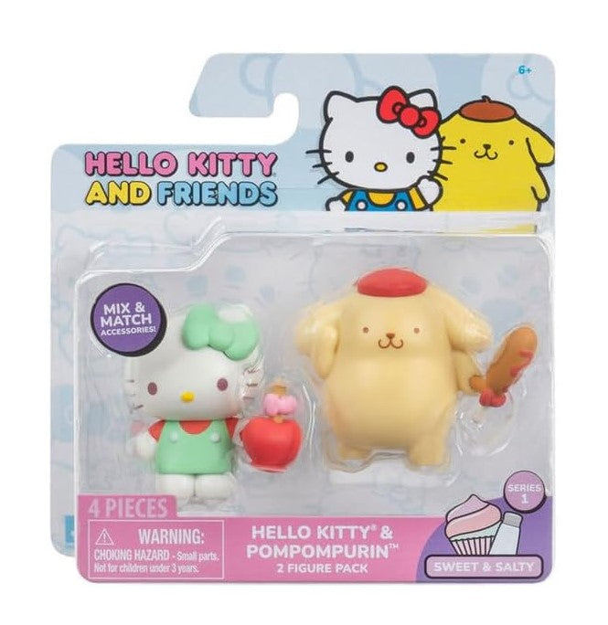 Sanrio Hello Kitty und Freunde Süß &amp; Salzig Hello Kitty &amp; Pompompurin Mini Figure 2-Packs