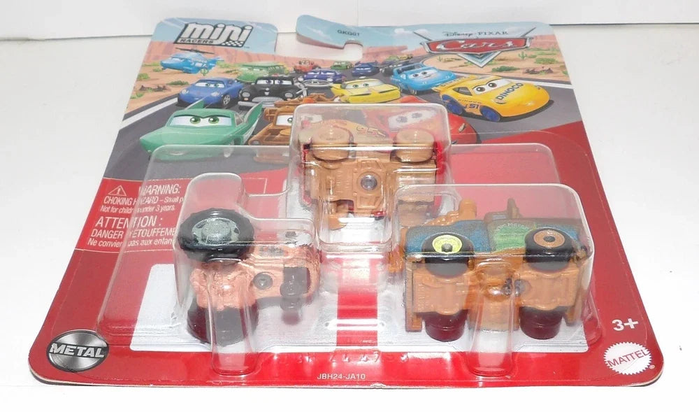 Disney Pixar Cars Mini Racers ~ TRACTOR, MUDDY LIGHTNING, MATERIAL ~ 3er-Packung