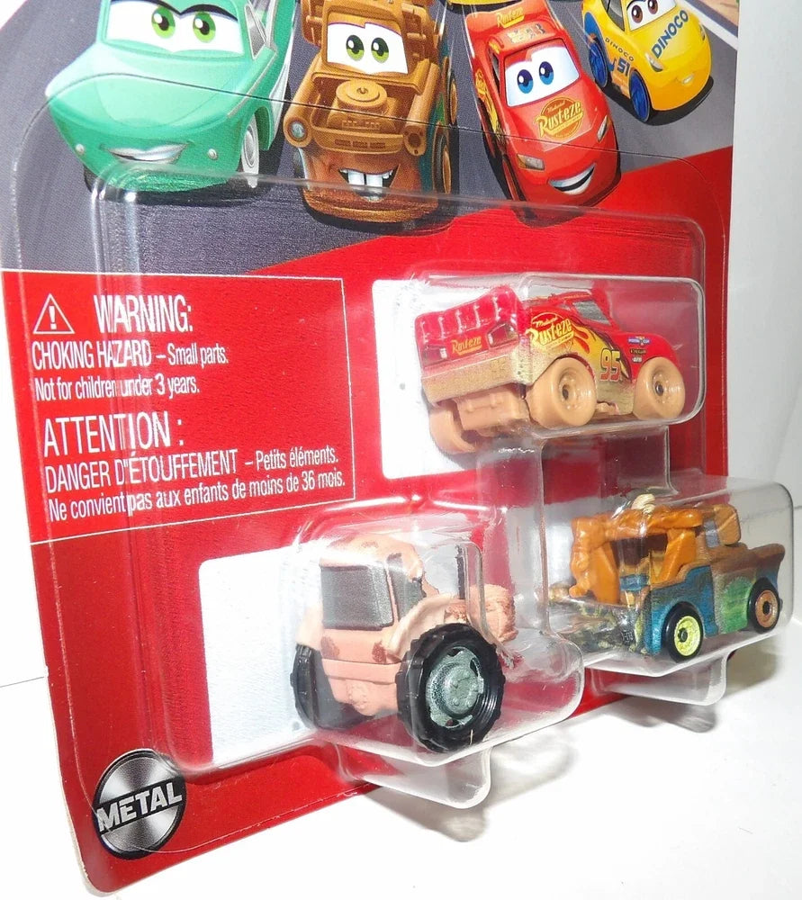 Disney Pixar Cars Mini Racers ~ TRACTOR, MUDDY LIGHTNING, MATERIAL ~ 3er-Packung